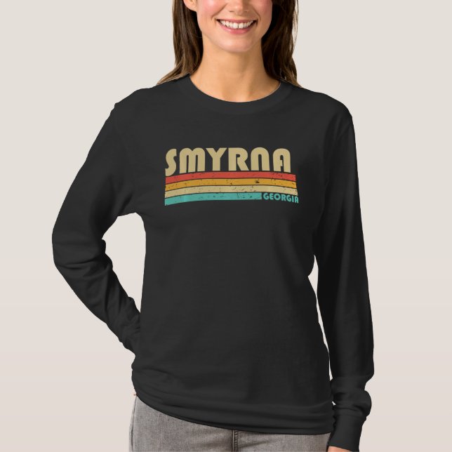 Camiseta Smyrna Ga Georgia Funny City Home Roots Retro 70s (Frente)