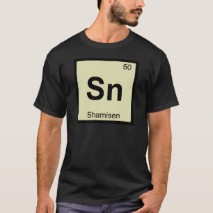 Camiseta Sn - Música do Shamisen Tabela Periódica da Químic