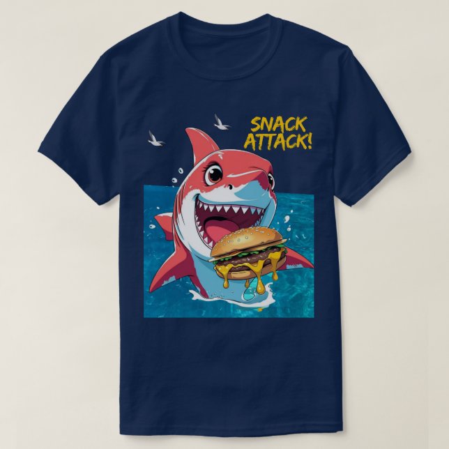 Camiseta Snack Attack Shark (Frente do Design)