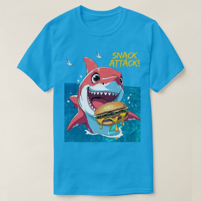 Camiseta Snack Attack Shark (Frente do Design)