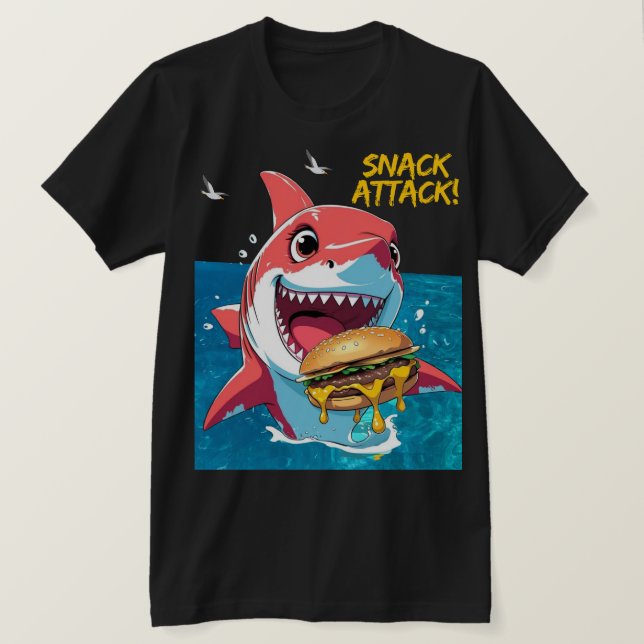 Camiseta Snack Attack Shark (Frente do Design)