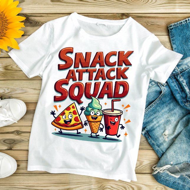 Camiseta Snack Attack Squad – Diversão com Tema de Lanche (Criador carregado)