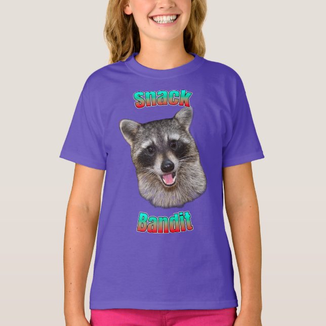 Camiseta Snack Bandit Funny Raccoon Kids T-Shirt (Frente)