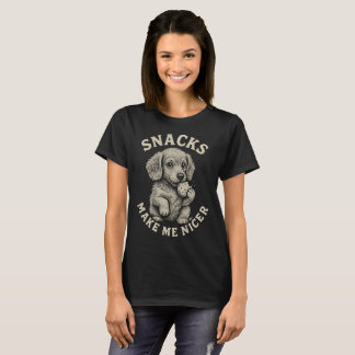 Camiseta Snacks Make Me Nicer Labrador Puppy Funny Dog 