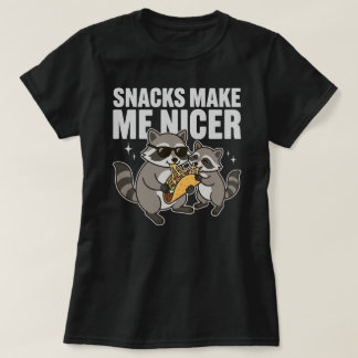 Camiseta Snacks Make Me Nicer Raccoon Taco