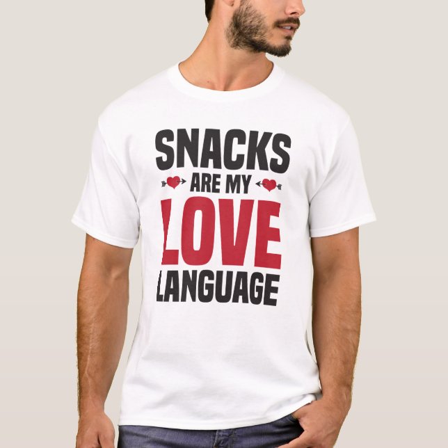Camiseta Snacks São Minha Língua De Amor (Frente)