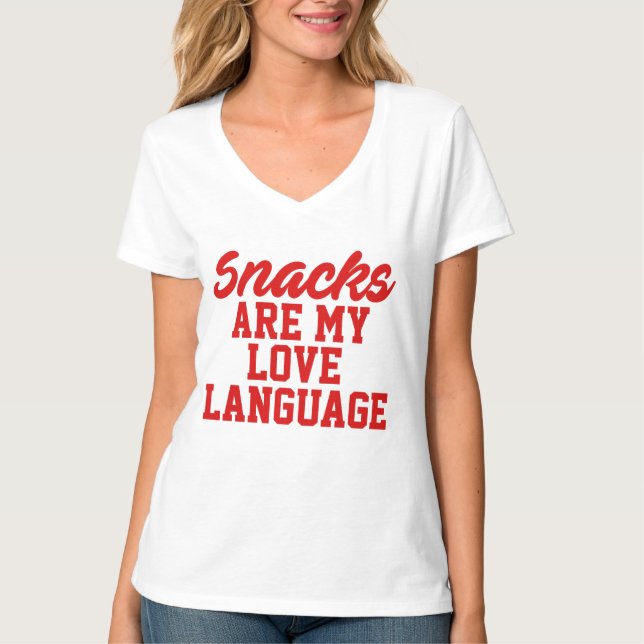 Camiseta Snacks São Minha Língua De Amor (Frente)