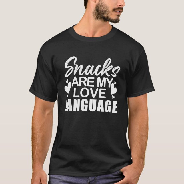 Camiseta Snacks São Minha Língua De Amor 1 (Frente)