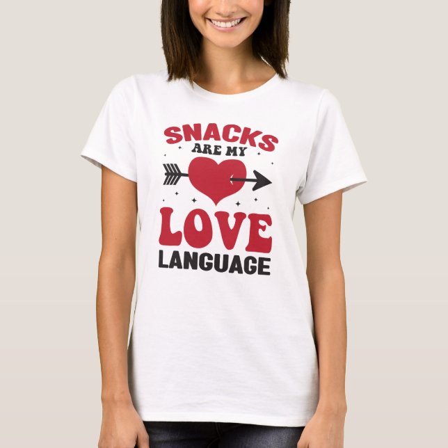 Camiseta Snacks São Minha Língua De Amor, Lanches (Frente)