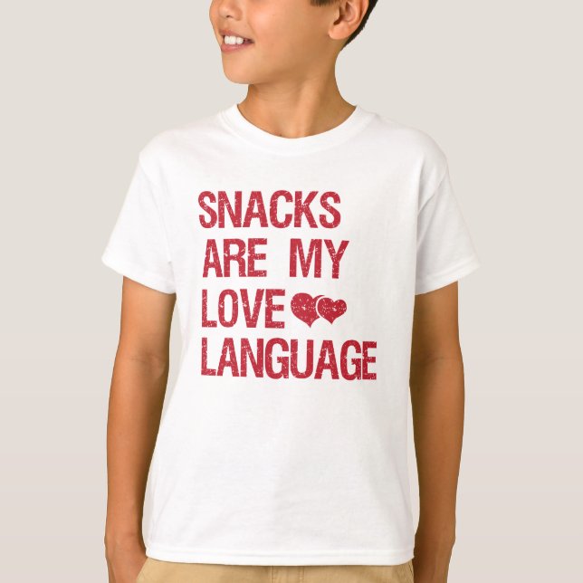 Camiseta Snacks São Minha Língua De Amor, Lanches (Frente)