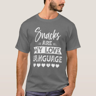 Camiseta Snacks são Minha Linguagem do Amor Presente retro