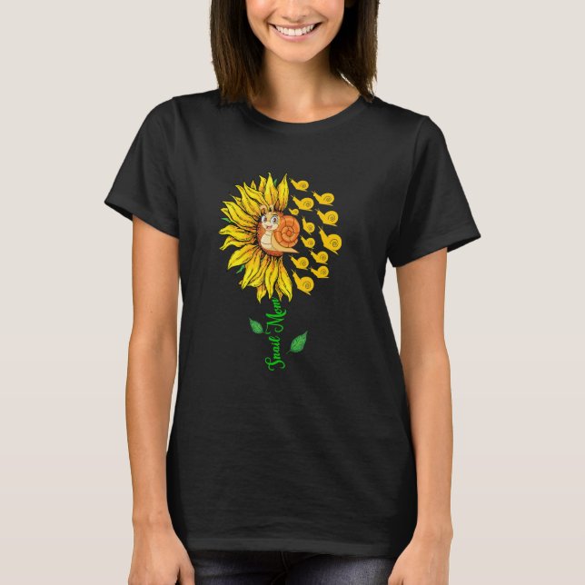 Camiseta Snail Mom Cute Sunflower Snails Lover Mother's Day (Frente)