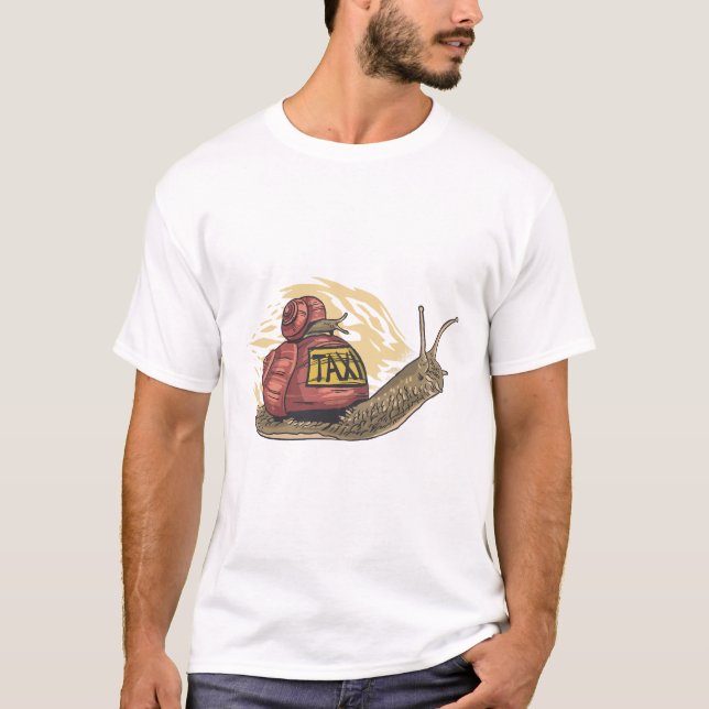 Camiseta Snail Taxi Funny Cartoon Animal T-Shirt (Frente)