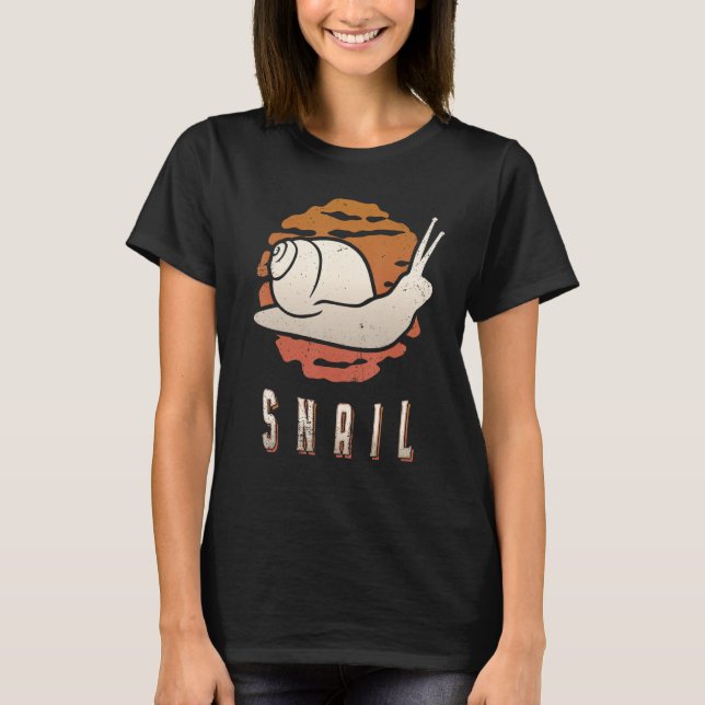 Camiseta Snail Vintage Retro Classic Animal Sunset (Frente)