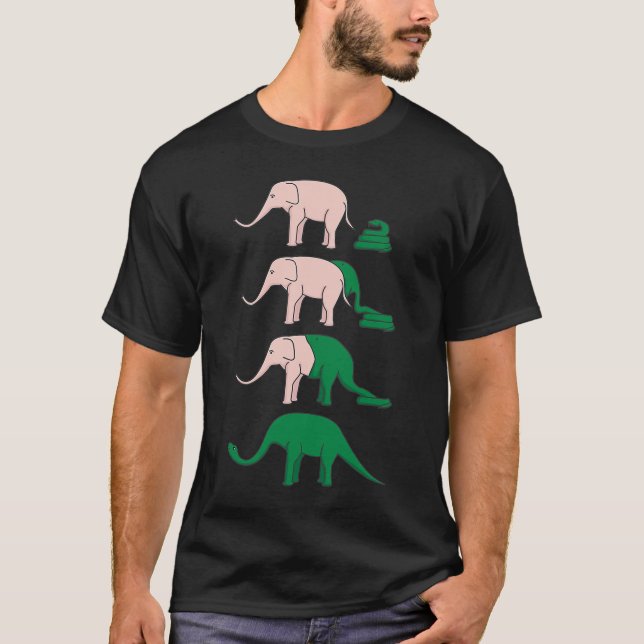 Camiseta Snake Elephant Dinosaur Hilarious Joke (Frente)