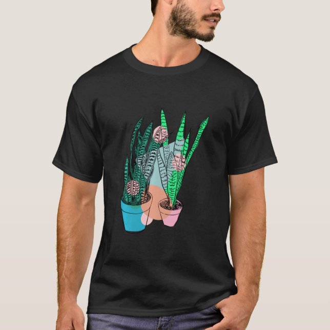Camiseta Snake Plant Colorful Sansevieria (Frente)