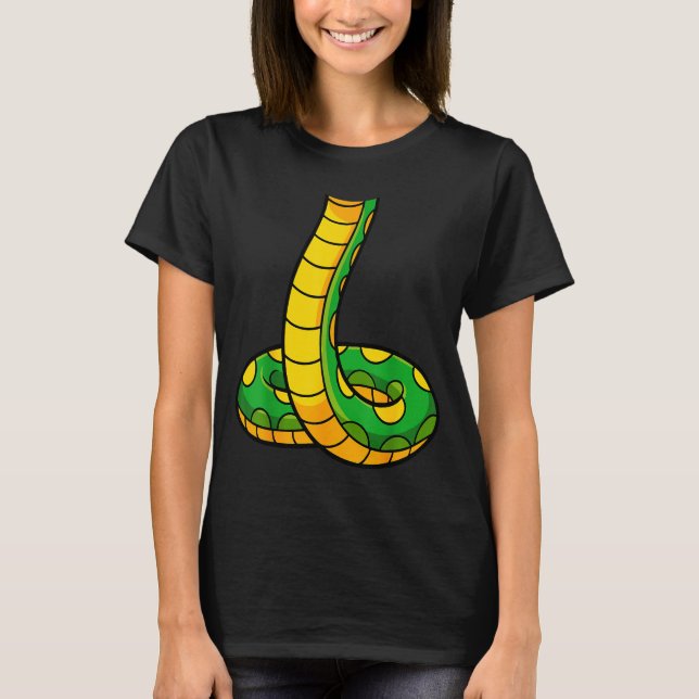 Camiseta Snake Shirt Adult Men Women Kids Green Body Snake  (Frente)