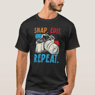 Camiseta Snap Editar Repetir Fotografia de Resolução de Ima