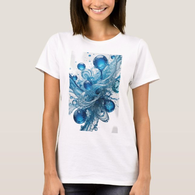 Camiseta Snappy Blue WATER DRIP Impressão (Frente)