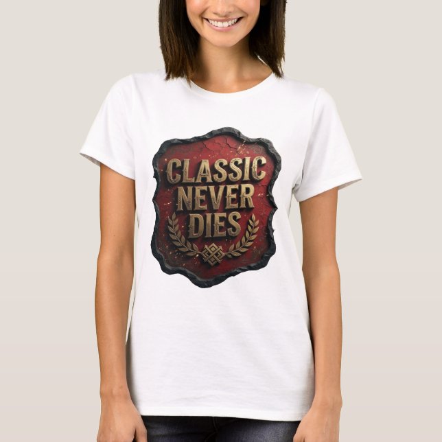 Camiseta Snappy Gold CLÁSSICO NUNCA MORRE Impressão (Frente)