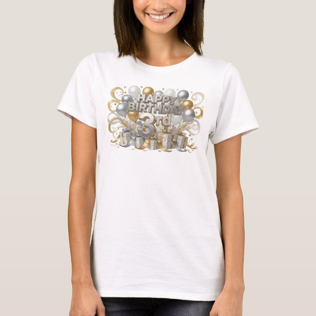 Camiseta Snappy Orange HAPPY BIRTHDAY 3RD (Frente)