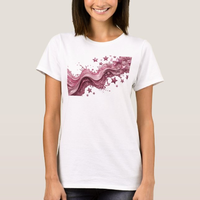 Camiseta Snappy Pink PINK STARS SPLASH (Frente)