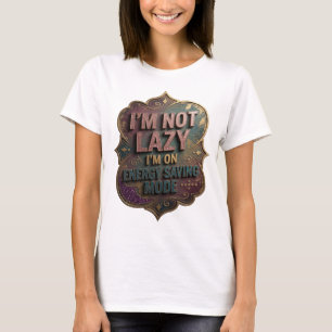 Camiseta Snappy Rosa NÃO ESTOU COM PREGUIÇA ESTOU NO MODO D