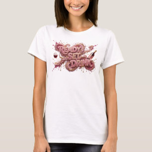 Camiseta Snappy Rosa Texto PRONTO PARA BEBER Design