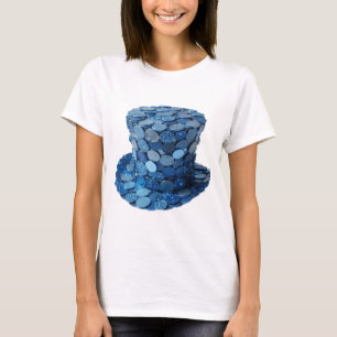 Camiseta Snappy Silver BLUE COINS HAT Arte de Texto 3D