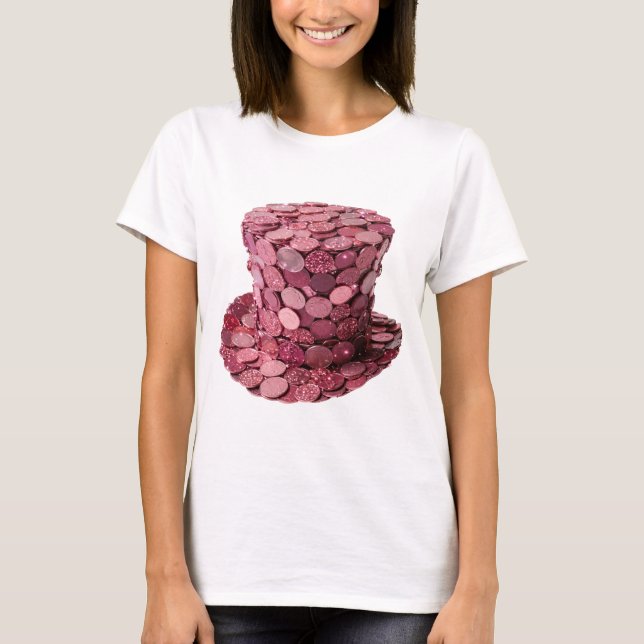 Camiseta Snappy Silver PINK COIN HAT Arte de Texto 3D (Frente)