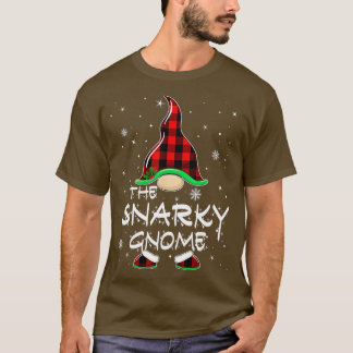 Camiseta Snarky Gnomo Buffalo Xadrez Matching Family Christ