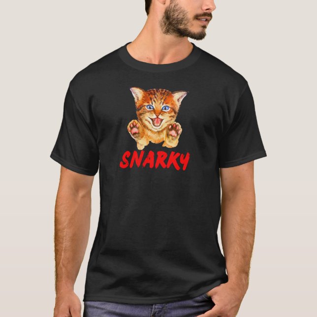 Camiseta Snarky Hissing Cat Beware (Frente)