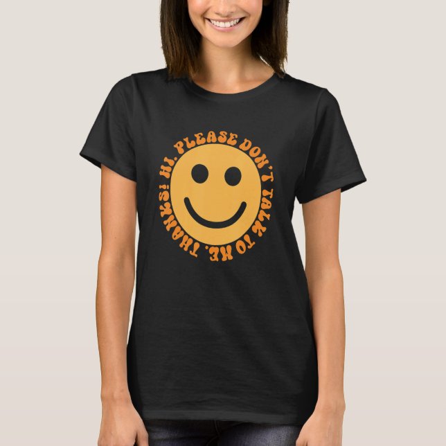 Camiseta Snarky Introvert  Retro Groovy Antisocial Sarcasti (Frente)
