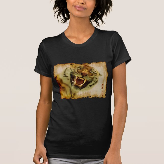 Camiseta Snarling Asian Tiger Wildlife-lover Art Roupa (Frente)