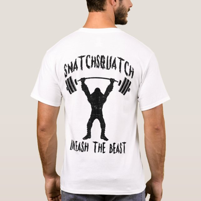 Camiseta Snatchsquatch, Cartoon Pé Grande, Besta, Giro Engr (Verso)