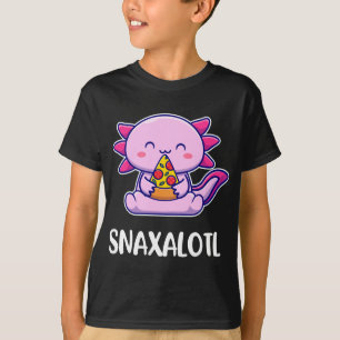 Camiseta Snaxalotl Axolotl Cute Eating Pizza Snacks