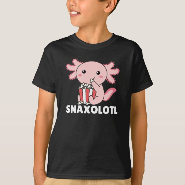 Camiseta Snaxolotl Axolotl Amante Animais Doce Pipoca (Frente)