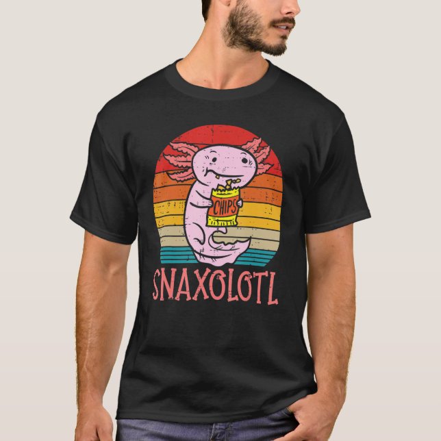 Camiseta Snaxolotl Axolotl Coma Chips Engraçados Comidas (Frente)
