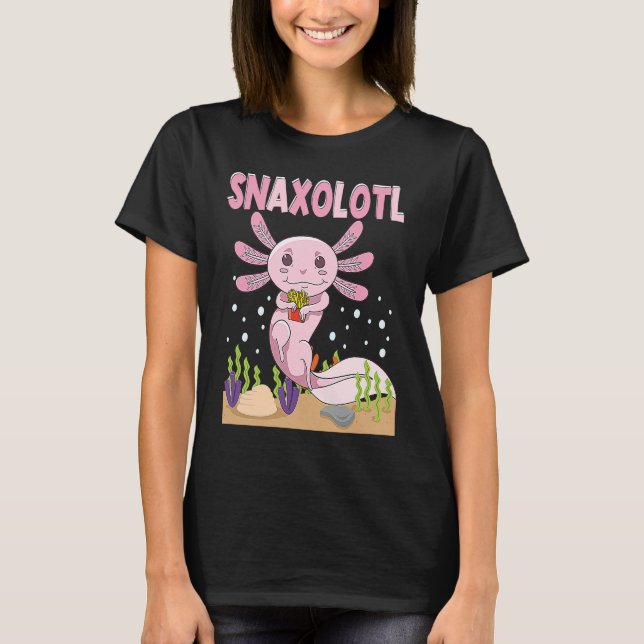 Camiseta Snaxolotl Cute Axolotl French Fries Food  Animal   (Frente)