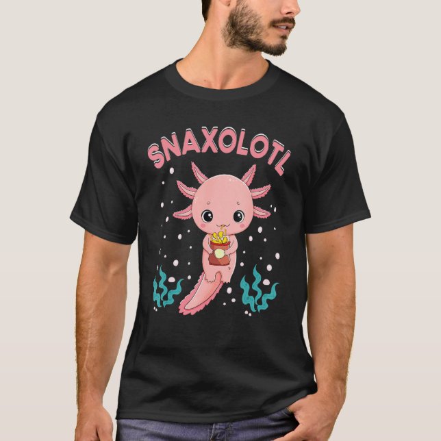 Camiseta Snaxolotl Cute Axolotl French Fries Food Lover Ani (Frente)
