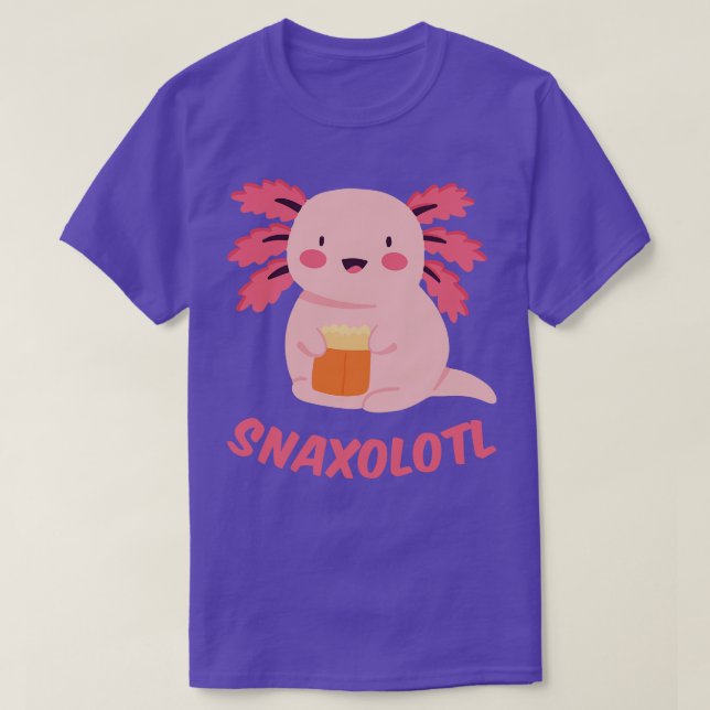 Camiseta Snaxolotl Kawaii Foodie Axolotl III (Frente do Design)