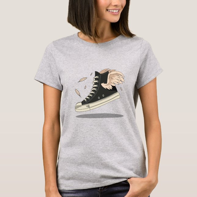 Camiseta Sneaker com Cabeça de Sneaker das Asas (Frente)