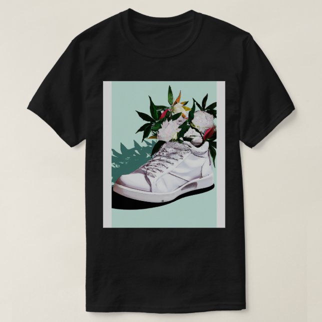 Camiseta Sneaker com Flores (Frente do Design)