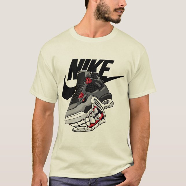 Camiseta Sneaker Monster – Aggressive Streetwear Shoe Graph (Frente)