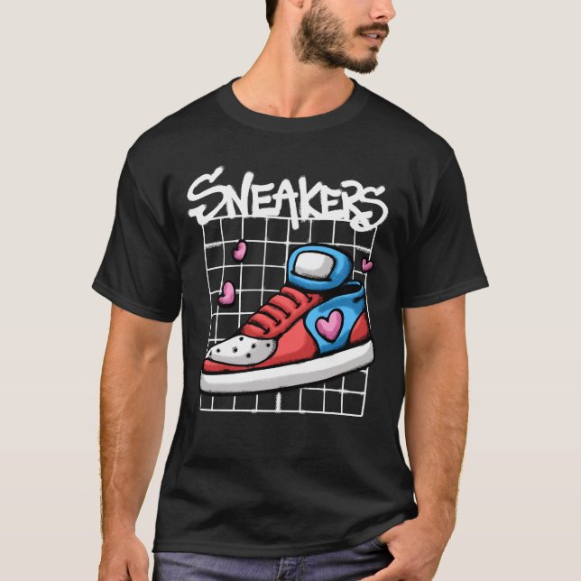 Camiseta Sneakers Design With Hearts streetwear (Frente)