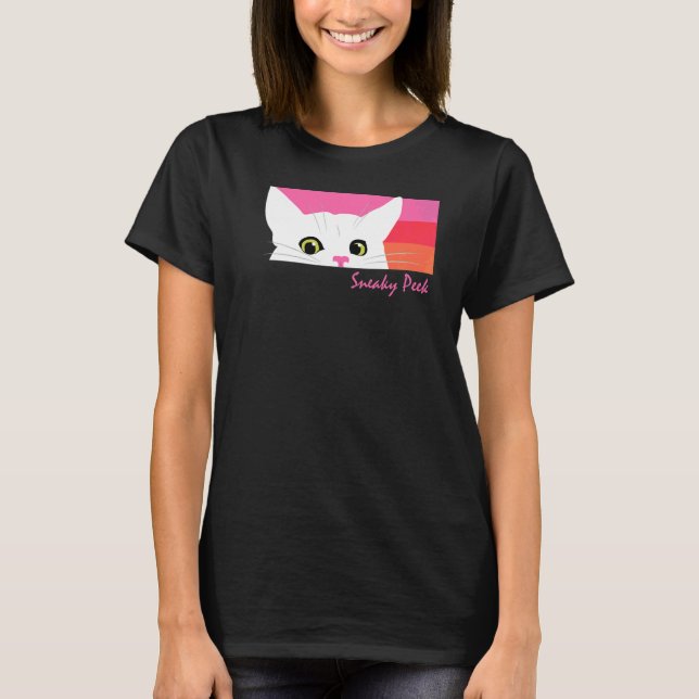 Camiseta Sneaky Peek Cat (Frente)