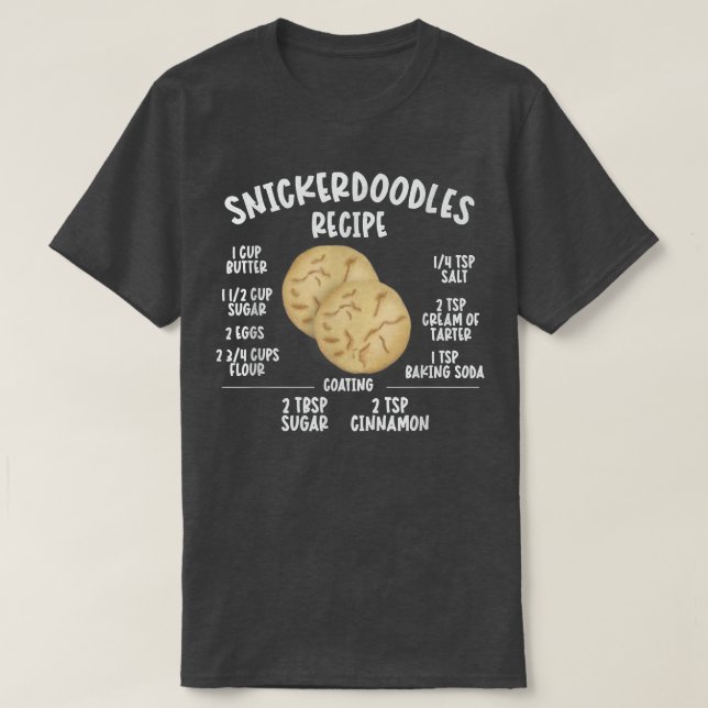 CAMISETA SNICKERDOODLES COOKIE RECIPE CHRISTMAS BAKING  (Frente do Design)