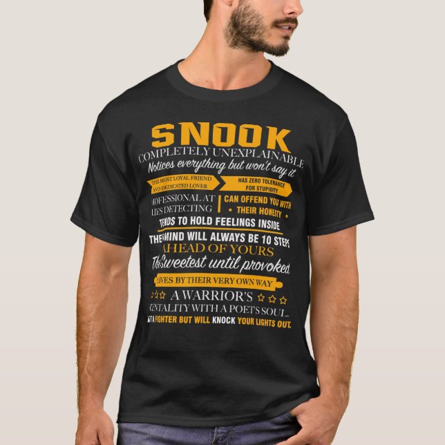 Camiseta SNOOK completamente inexplicável (Frente)
