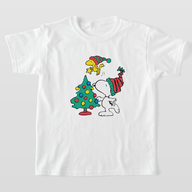 Camiseta snoopy and woodstock on christmas (Postura )