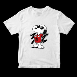 Camiseta Snoopy Joe Cool Estiloso Desenho Animado Desenhado